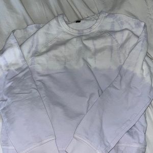 light purple and white tie dye crewneck